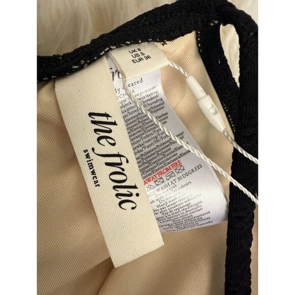 The Frolic Breeze cupped lattice broderie swimsuit in black Size S NWT - Picture 10 of 14